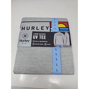 Hurley Men's Sunny Side Hybrid Stretch Tagless UV T-Shirt L Grey Fishing